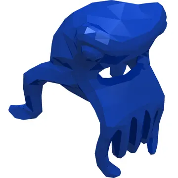 Mask Octopus Head with Wide Open Mouth and 7 Long Tentacles with White and Black Eyes Print