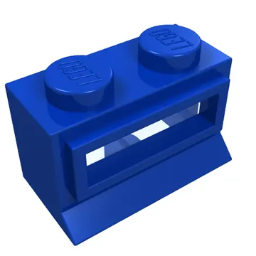 Window 1 x 2 x 1, Extended Lip, Solid Stud [with Glass]