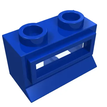 Window 1 x 2 x 1, Extended Lip, Hollow Stud [with Glass]