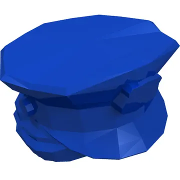 Hair and Hat, Bun, Police with Dark Blue Top with Gold Badge and Laurel Print