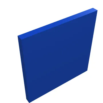 Road Sign Clip-on 2 x 2 Square - Square with Curved Blue Lines and Small Black Squares Print