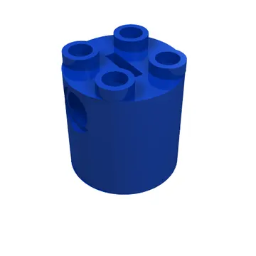 Brick Round 2 x 2 x 2 Robot Body, no Axle Holder with Blue and Gray Astromech Droid Print (R2-D2)
