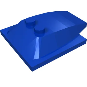 Brick Wedged, Curved 5 x 4 x 1 with 4 x 4 Base with Blue Eyes and Windows Print (Jackson Storm)