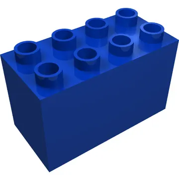 Duplo Brick 2 x 4 x 2 with Tools on Blue Background Print