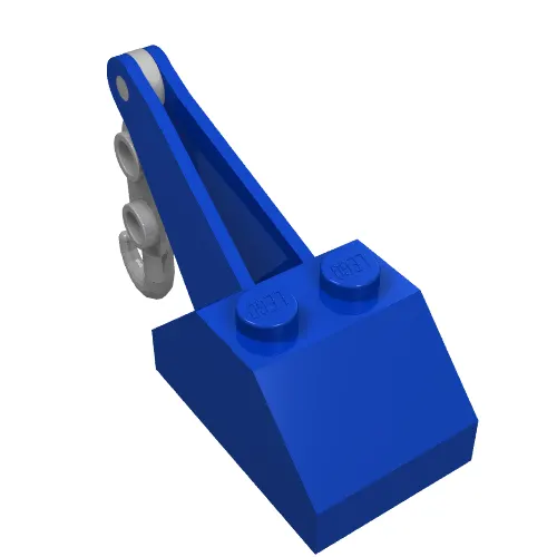 Slope Brick 45° 2 x 3 x 1 & 1/3 Double with Arm and Light Gray Hook crane