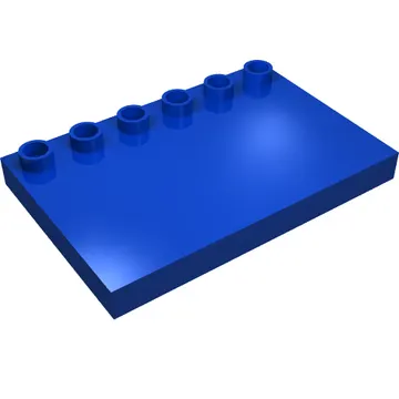 Duplo Tile, Modified 4 x 6 with Studs on Edge and Two White Lines Road Print