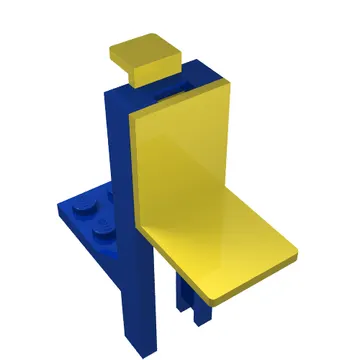 Forklift Mast and Carriage 2 x 2 Plate and Yellow Fork [Complete Assembly]