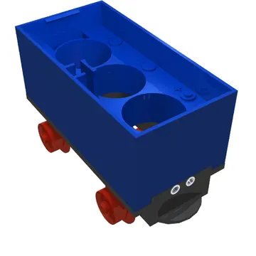 Battery Box, Train Car with Black Base, Black Wheels and Magnets