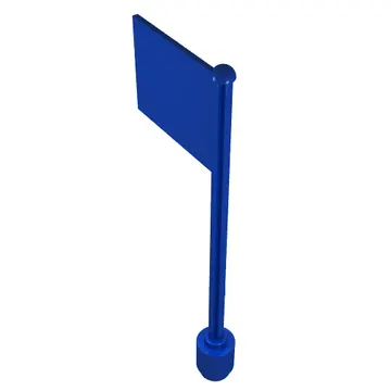 Flag on Flagpole, Straight with Red Small Lego Print