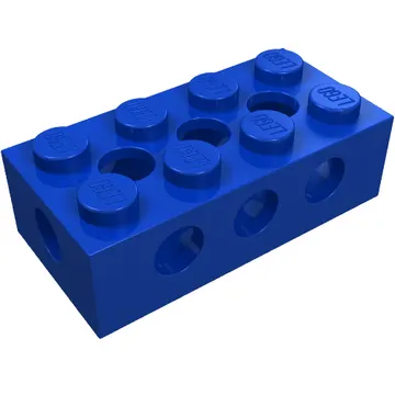 Technic Brick 2 x 4 with Top/Side/End Holes and Solid Studs