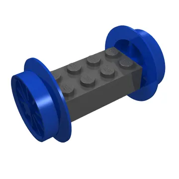 Wheels Train Spoked Small (23mm D.) and Black Brick, Modified 2 x 4 [Black]