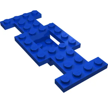 Vehicle Base 4 x 10 x 2/3 with 2 x 2 Recessed Center with Smooth Underside, 1 x 2 Cutouts, No Center Hole