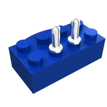 Brick 2 x 4, 12V with Power Pickups for Train Motor and Cross-cut Pins