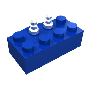 Brick 2 x 4, 12V with Power Pickups for Train Motor and Solid Pins