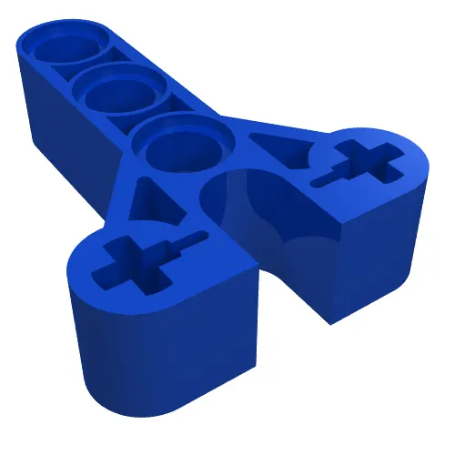 Technic, Steering Arm 3 x 4 T-Shape with 3 Pin Holes and 2 Axle Holes