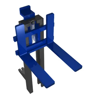 Forklift Mast and Carriage, Wide 1 x 2 Hinge Plate and Light Gray Wide Forks [Complete Assembly]