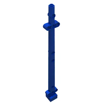Boat, Mast 2 x 2 x 20 with Holes - Side Aligned x shape Axle Hole, + Orientation