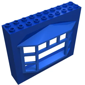 Fabuland, Building Wall 2 x 10 x 7 with Blue Bay Window