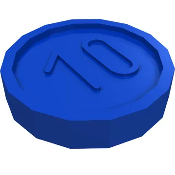 Money / Coin with "10" Sans-serif Type