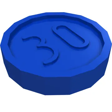 Money / Coin with "30" Sans-serif Type