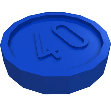 Money / Coin with "40" Sans-serif Type