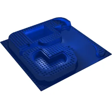 Baseplate Raised 32 x 32 with Ramp, Stairs, and Two Pits with Yellow Dirt Print