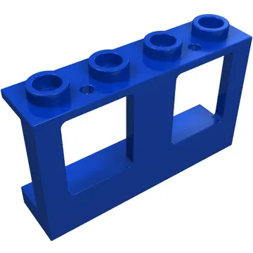 Window 1 x 4 x 2 Plane, Hollow Studs, Single Hole Top and Bottom for Glass