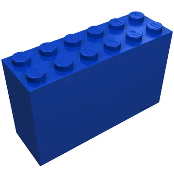 Brick 2 x 6 x 3 with Blue Flowers Print
