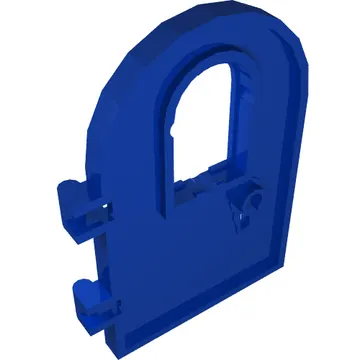 Door 1 x 4 x 6 Round Top with Window and Keyhole, Reinforced Edge