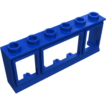 Window 1 x 6 x 2 3-Pane, without Glass for Slotted Bricks