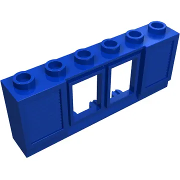 Window 1 x 6 x 2 with Shutters, without Glass for Slotted Bricks