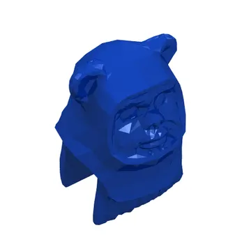 Minifig Head Special, Ewok with Dark Green Hood Print (Tokkat)