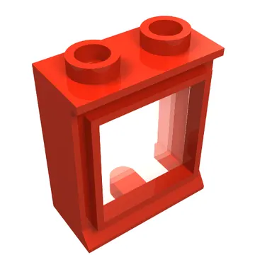 Red Window 1 x 2 x 2, without Glass for Slotted Bricks