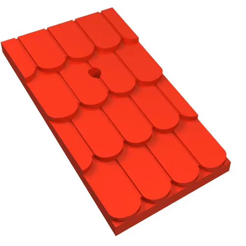 Fabuland, Roof Support with Red Roof Slope with Chimney Hole
