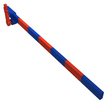 Train Level Crossing Gate Type 1, Assembly with Blue Base & Red Handle (Left)