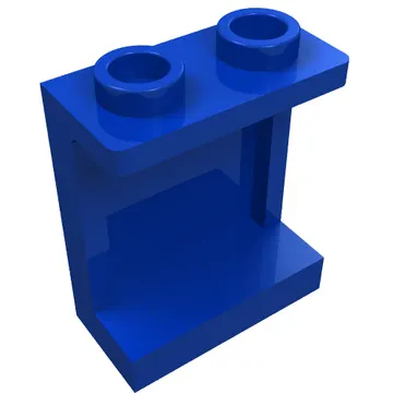 Panel 1 x 2 x 2 [Side Supports / Hollow Studs] with Mirror, Medium Blue Star print