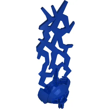 Large Figure Weapon Lightning, Triple with Marbled Trans-Neon Green Bolt Pattern