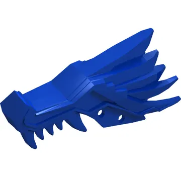 Creature Body Part, Dragon Head Upper Jaw with Medium Blue Sections and Orange Stripes Print