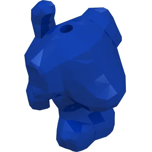 Animal, Dog, Small Standing with Blue Eyes, Black Nose and Mouth Print with Metal Ring