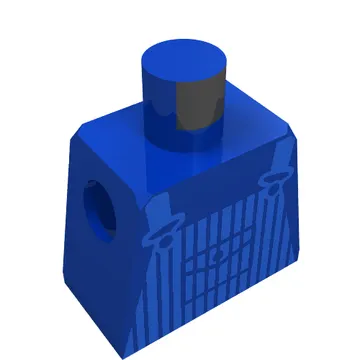 Minifig Torso with Blue Striped Dungarees Print pocket