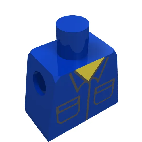 Minifig Torso with Plain Shirt with Pockets Print
