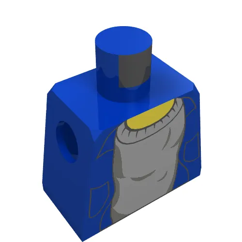 Minifig Torso HP with Jacket and Light Grey Sweater Print