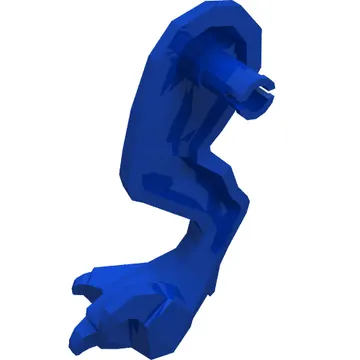 Animal Body Part, Dinosaur, Raptor Leg, Right, with Pin, Black Claws, Blue Stripes