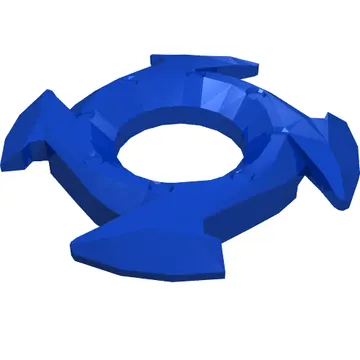 Ring 4 x 4 with 2 x 2 Hole and 4 Arrow Ends with Blue Scales Print (Ninjago Spinner Crown)