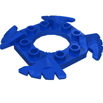 Ring 4 x 4 with 2 x 2 Hole and 4 Serrated Ends with Black and White Print (Ninjago Spinner Crown)