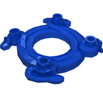 Ring 4 x 4 with 2 x 2 Hole and 2 Intertwined Snakes with Dark Bluish Gray and White Scales Print (Ninjago Spinner Crown)