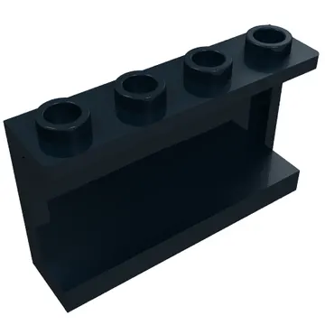 Panel 1 x 4 x 2 with Side Supports - Hollow Studs