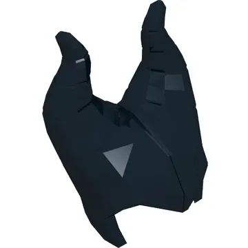 Head Top with Widow's Peak and 2 Large Curved Segmented Horns (Maleficent) [Helmet]