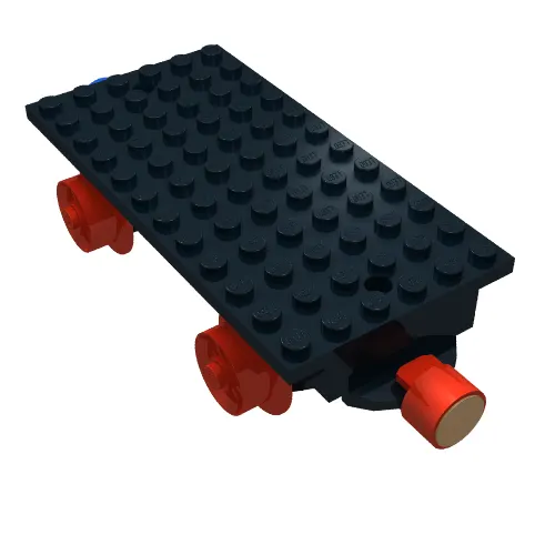 Train Base 6 x 12 Type 1 with Wheels and Magnets [Complete Assembly]