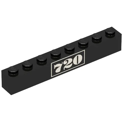Brick 1 x 8 with Gold '720' Print